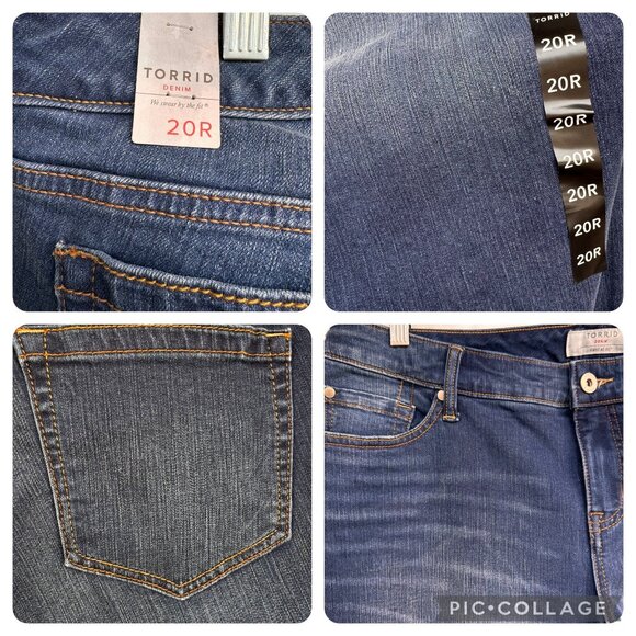 Torrid Denim 20R Relaxed Boot Blue Fortune Jeans Dark Wash Cotton Spandex New - Picture 5 of 15